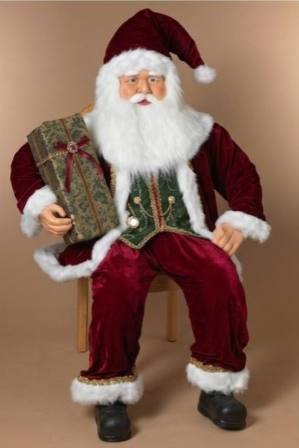 50"H Polyester Holiday Sitting Santa