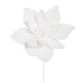 26" White Glitter Poinsettia