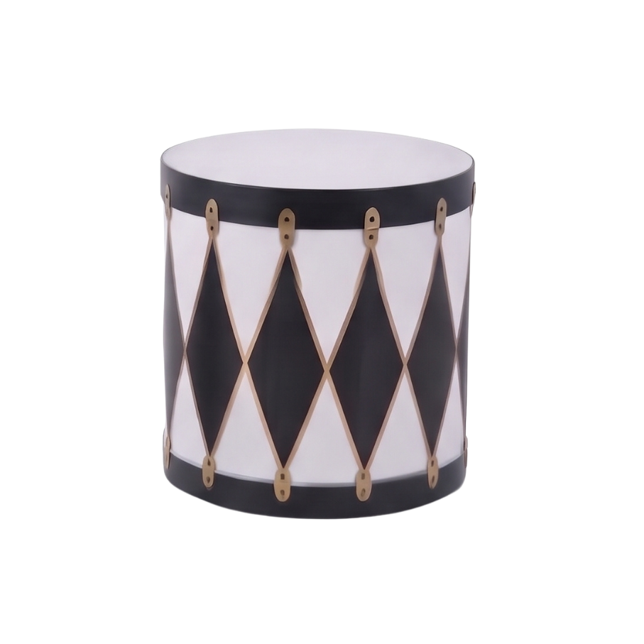 Wooden Black White and Gold Drums