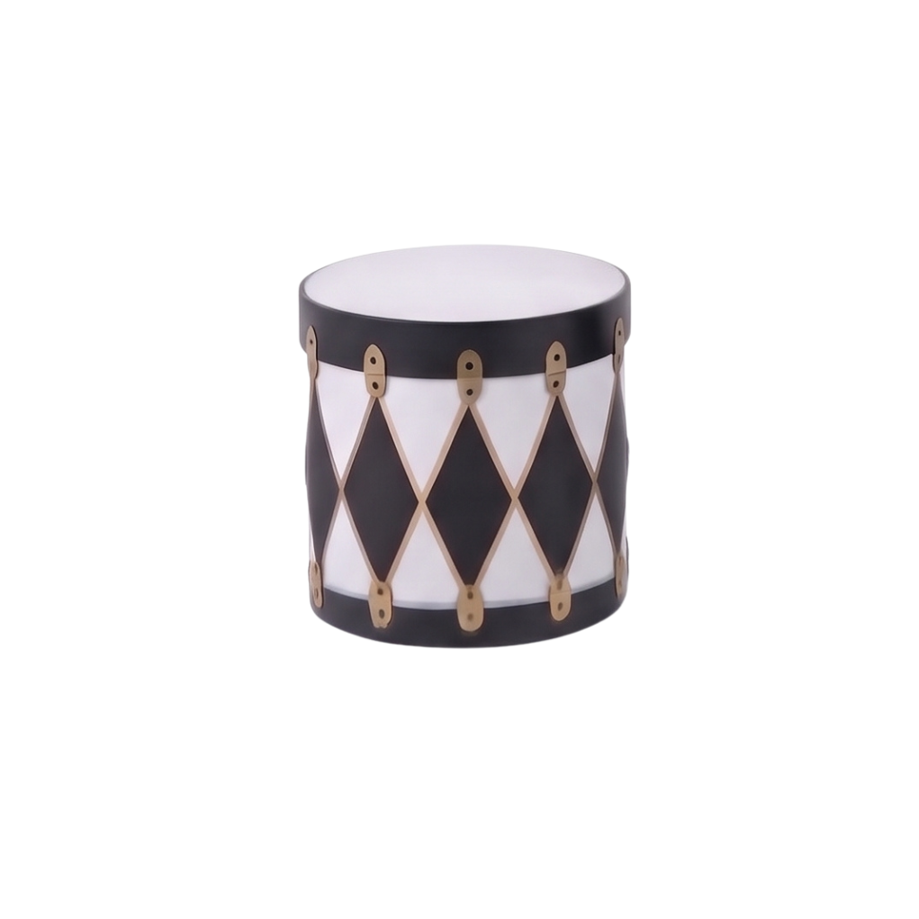 Wooden Black White and Gold Drums