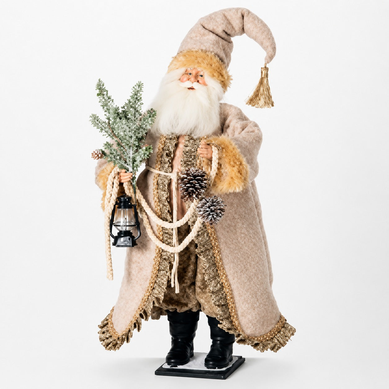 SANTA WITH LANTERN FIGURINE