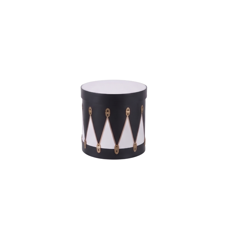 Wooden Black White and Gold Drums