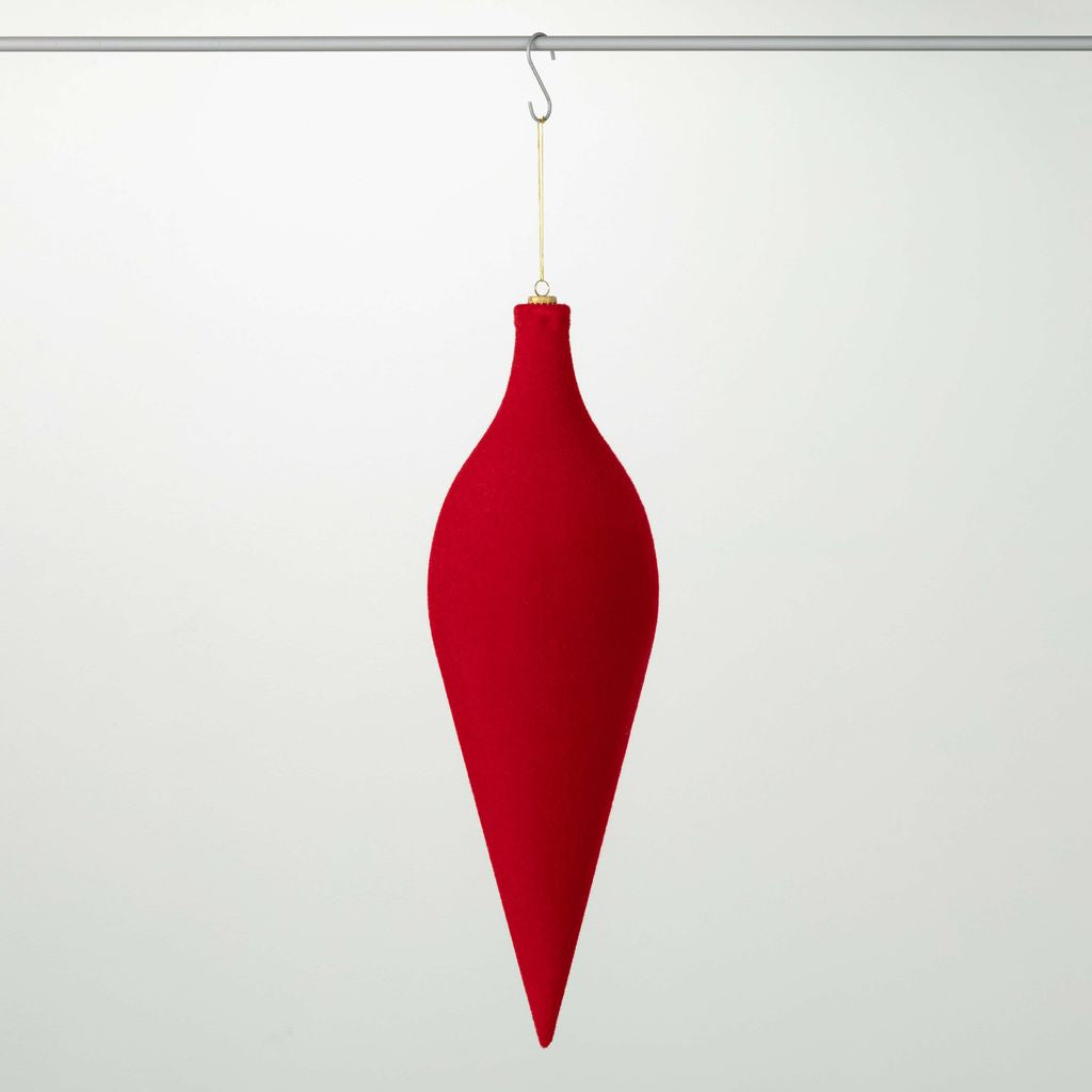 FLOCKED DROP ORNAMENT