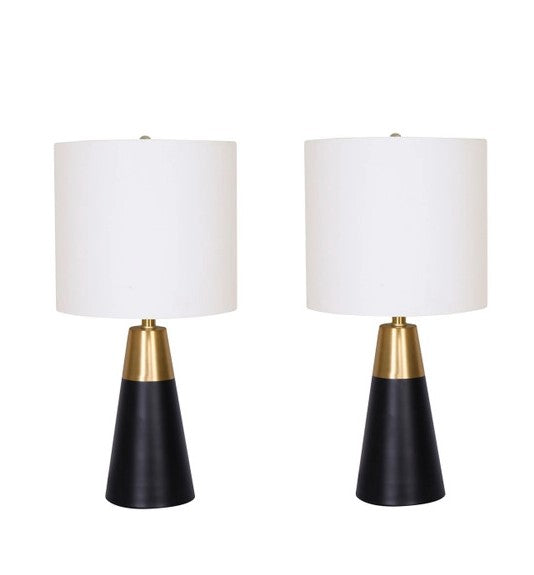 METAL 2-TONE CONE TABLE LAMPS
