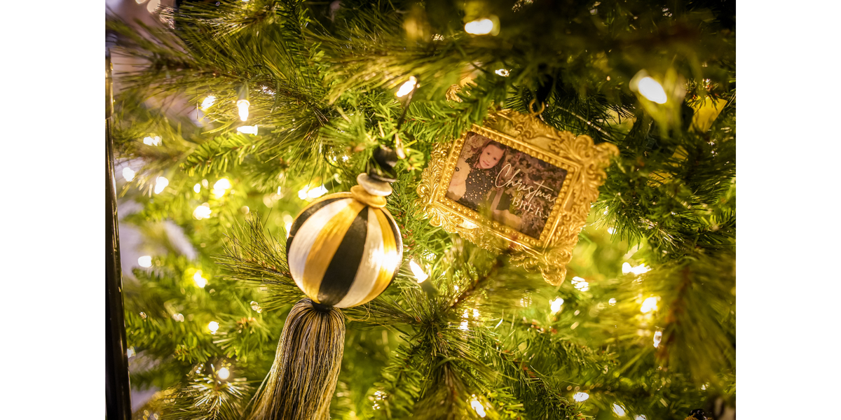 Champagne yarn tassel ball ornament