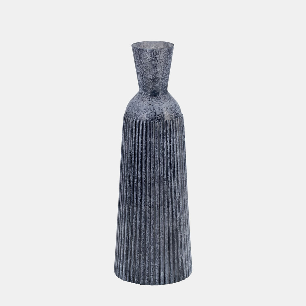 GROOVED GLASS VASE
