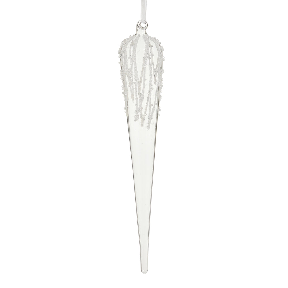 12" Crusted Icicle Ornament