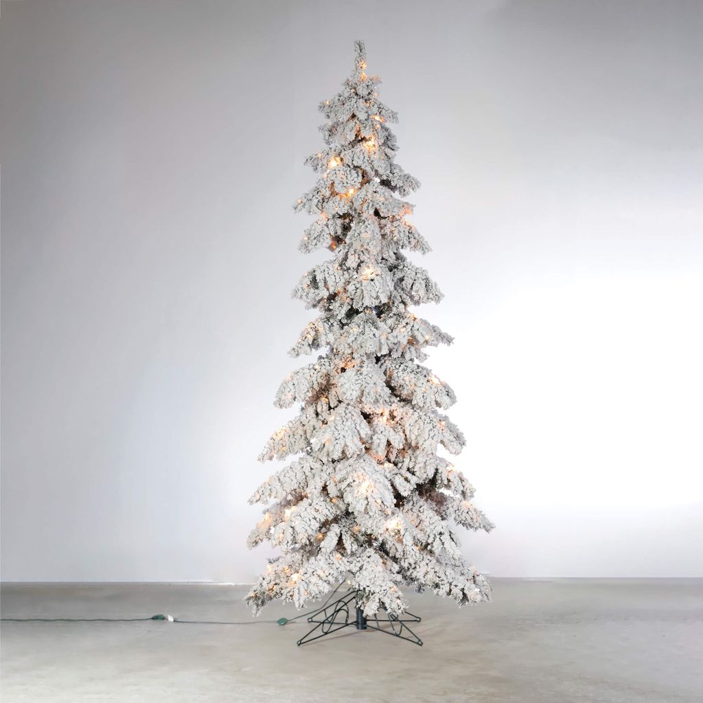 12" FLOCKED PRE LIT-TREE