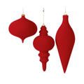 FLOCKED ORNAMENT Set/3