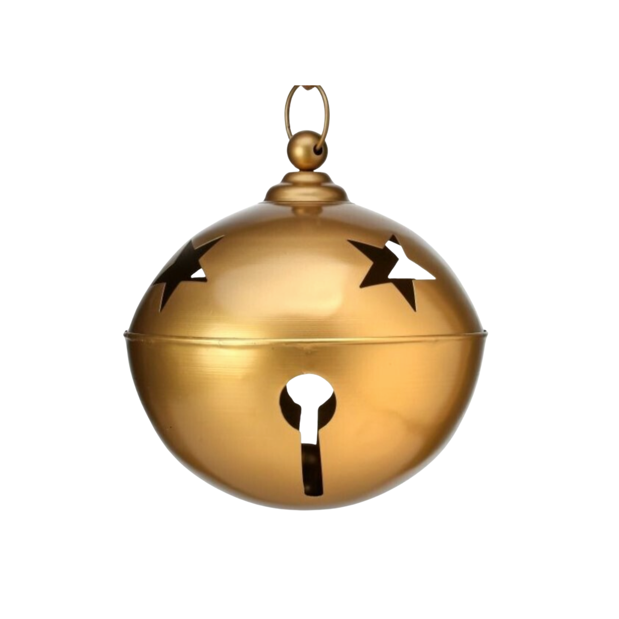 13"PAINTED METAL HANGING JINGLE BELL ORN