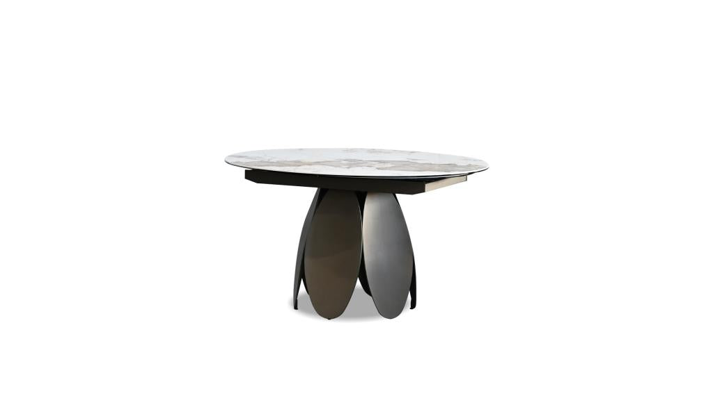 FORMA ROUND TO OVAL DOUBLE EXTENSION DINING TABLE