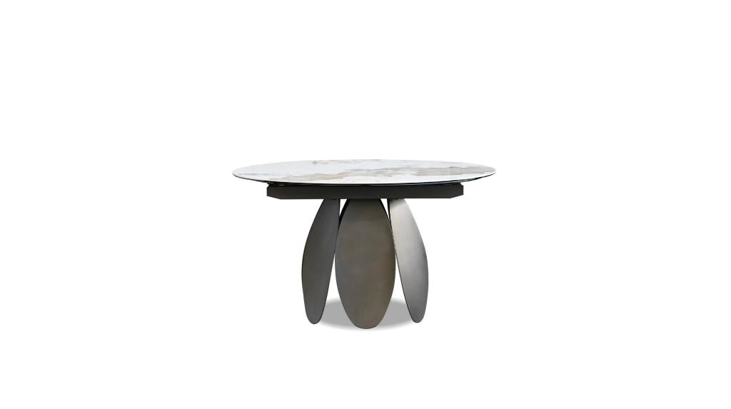 FORMA ROUND TO OVAL DOUBLE EXTENSION DINING TABLE
