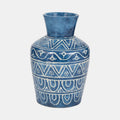 TERRACOTTA, 12"H VASE, BLUE