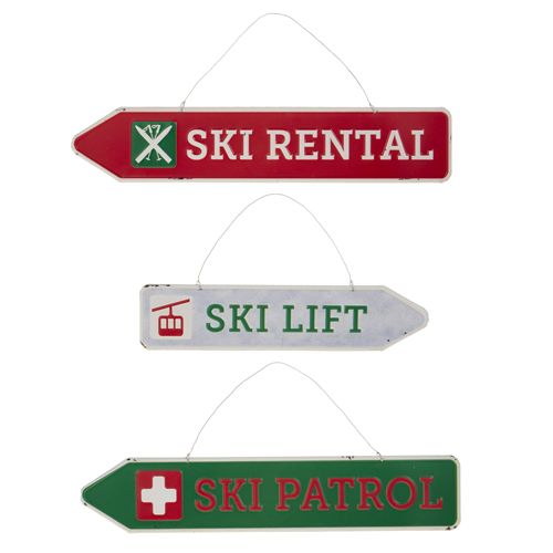"SB" 16.25" SKI SIGN ORNAMENT