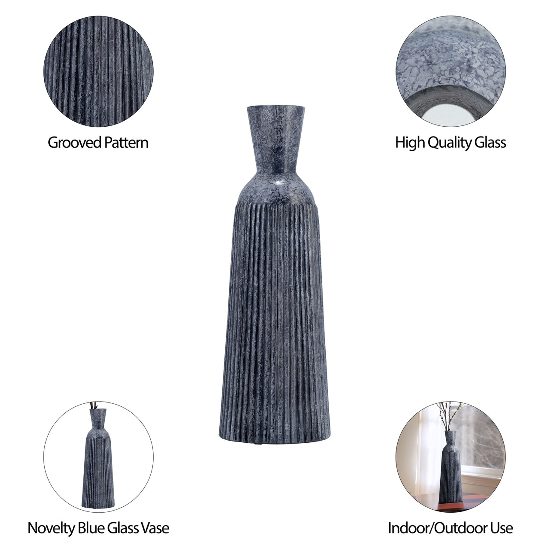 GROOVED GLASS VASE
