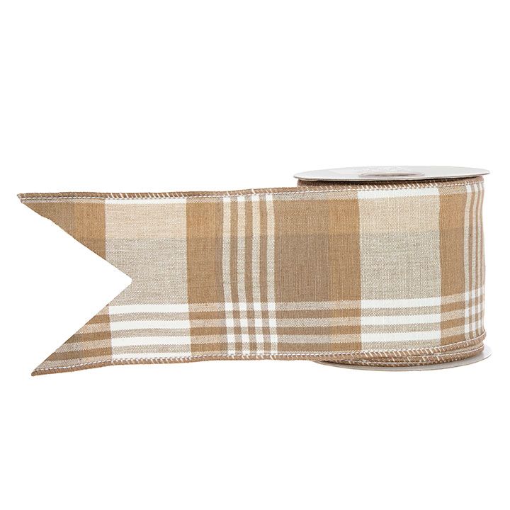 "SB" 4" X 10 YDS PLAID WIRED RIBBON
