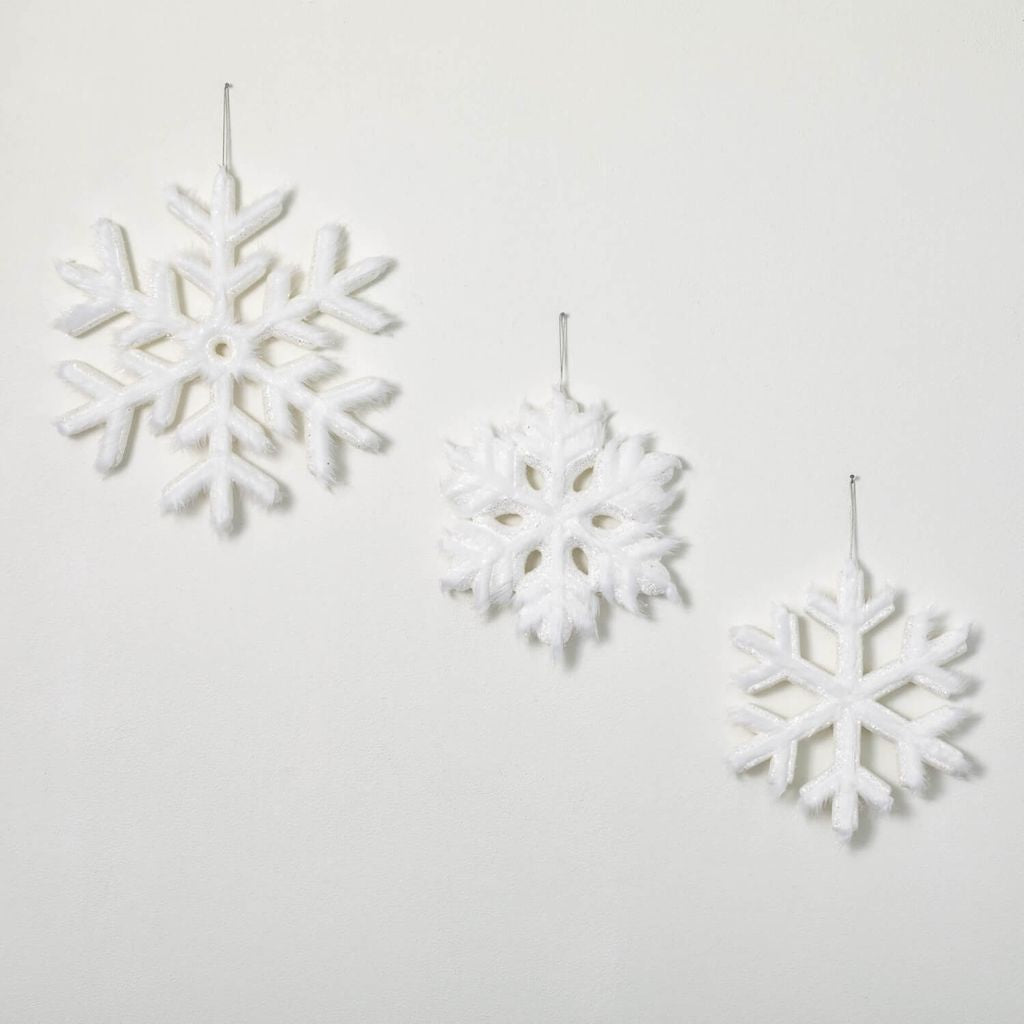 SNOWFLAKE ORNAMENT Set/3 WH Pk2