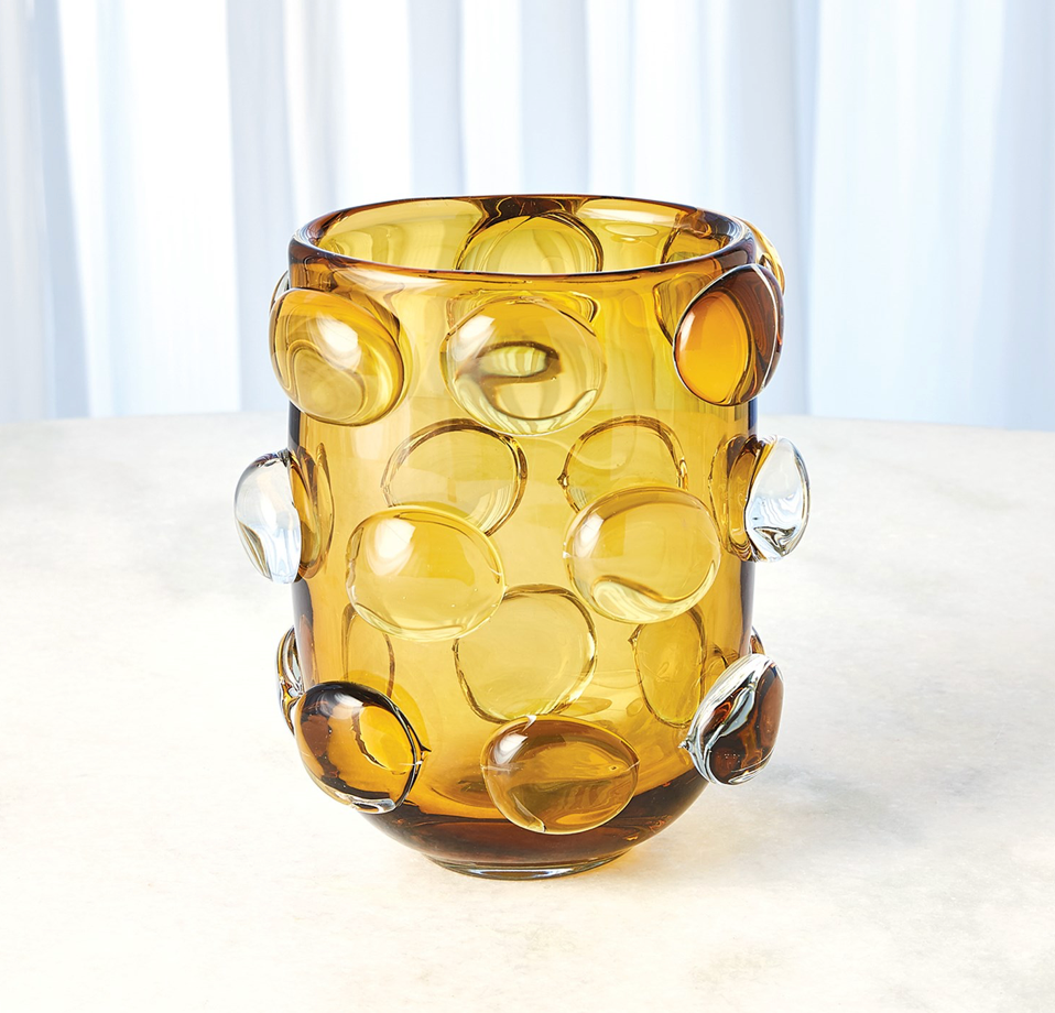 RONDELLE VASE-AMBER-SM