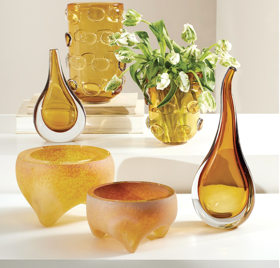 RONDELLE VASE-AMBER-SM
