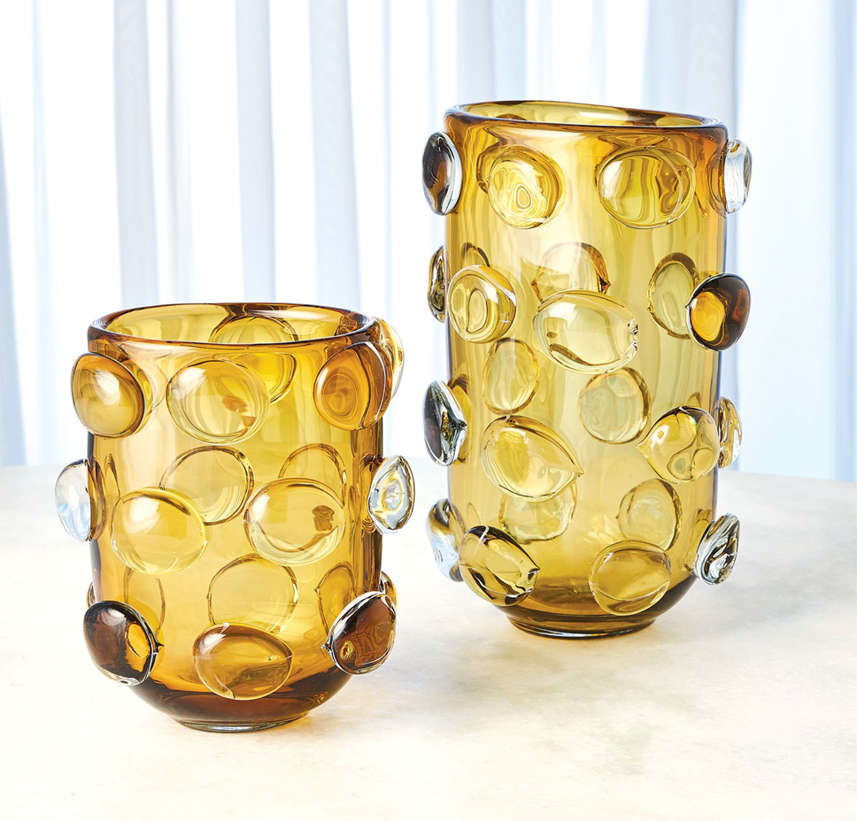 RONDELLE VASE-AMBER-LG