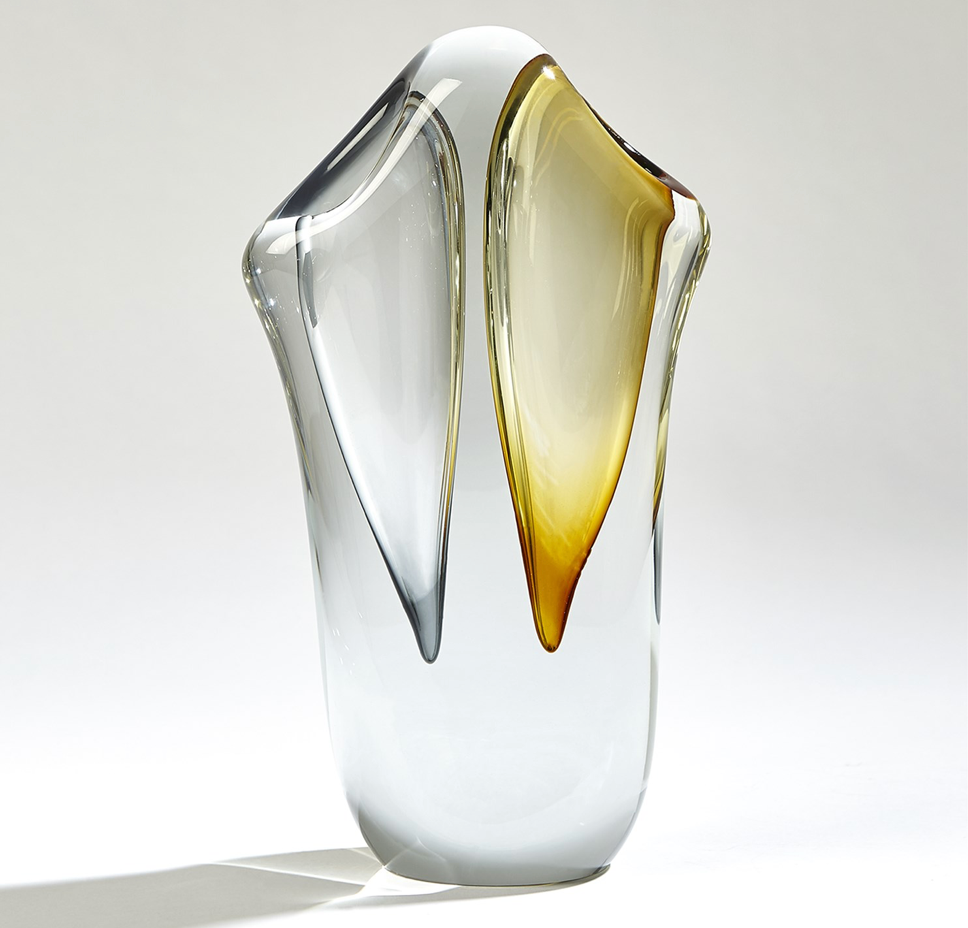 DUET VASE-AMBER/GREY-LG