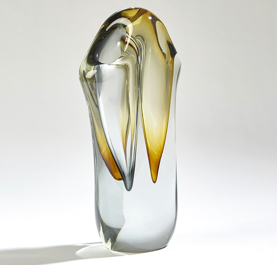 DUET VASE-AMBER/GREY-LG