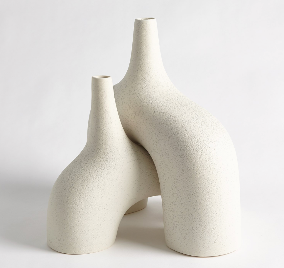 STRETCH VASE-CREAM STONE-LG