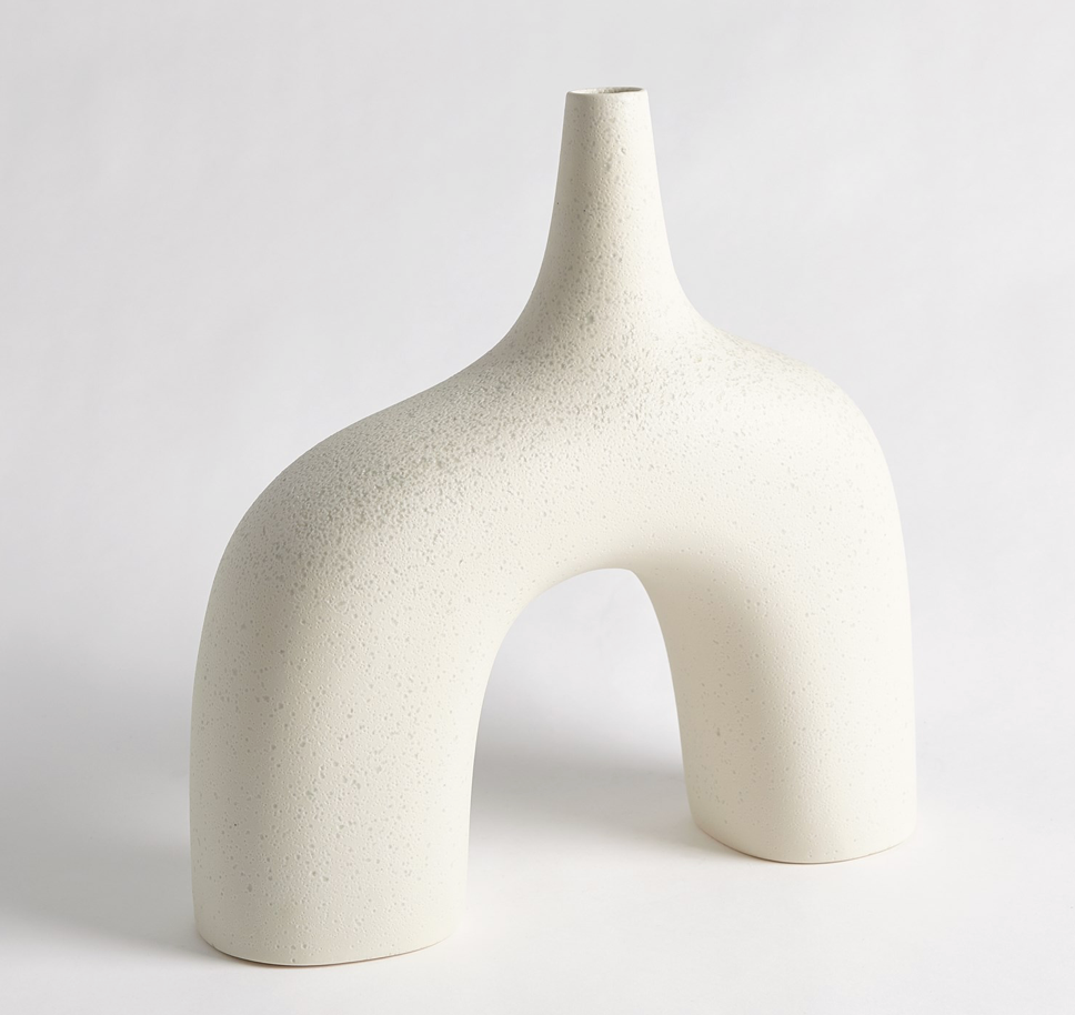 STRETCH VASE-CREAM STONE-LG