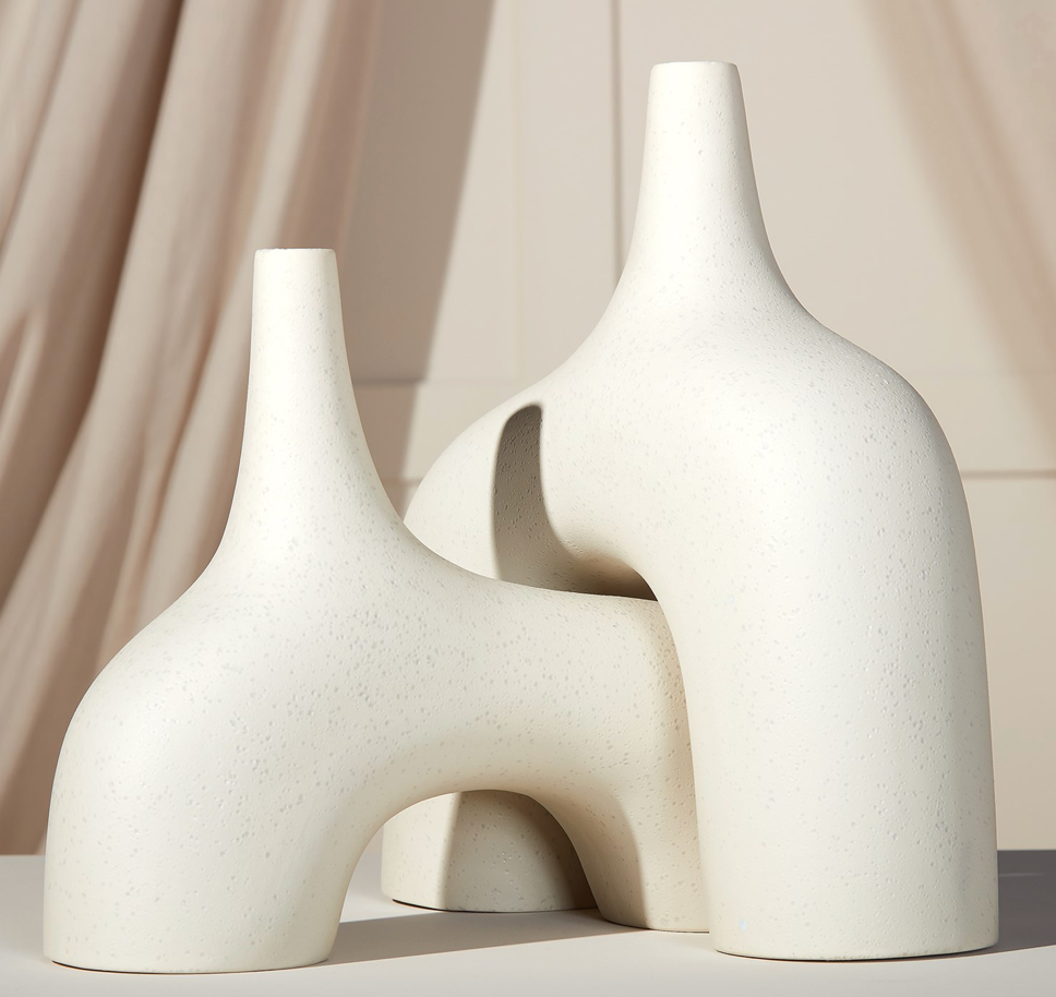 STRETCH VASE-CREAM STONE-SM