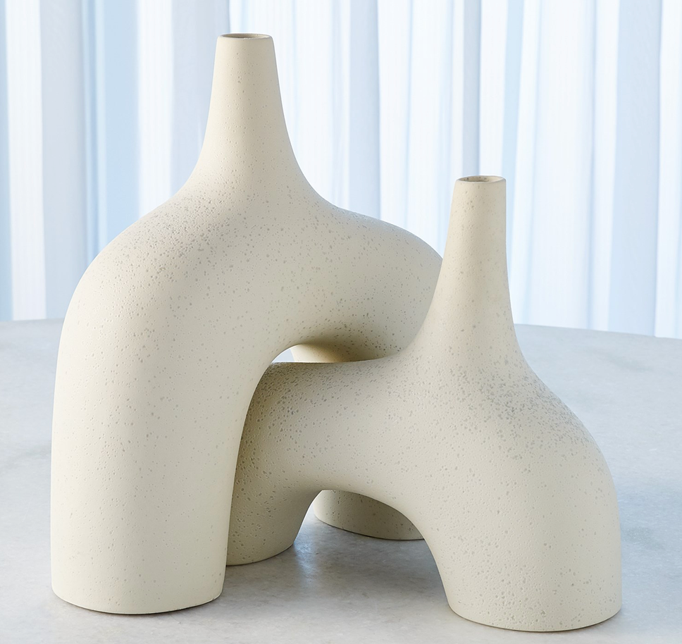 STRETCH VASE-CREAM STONE-SM