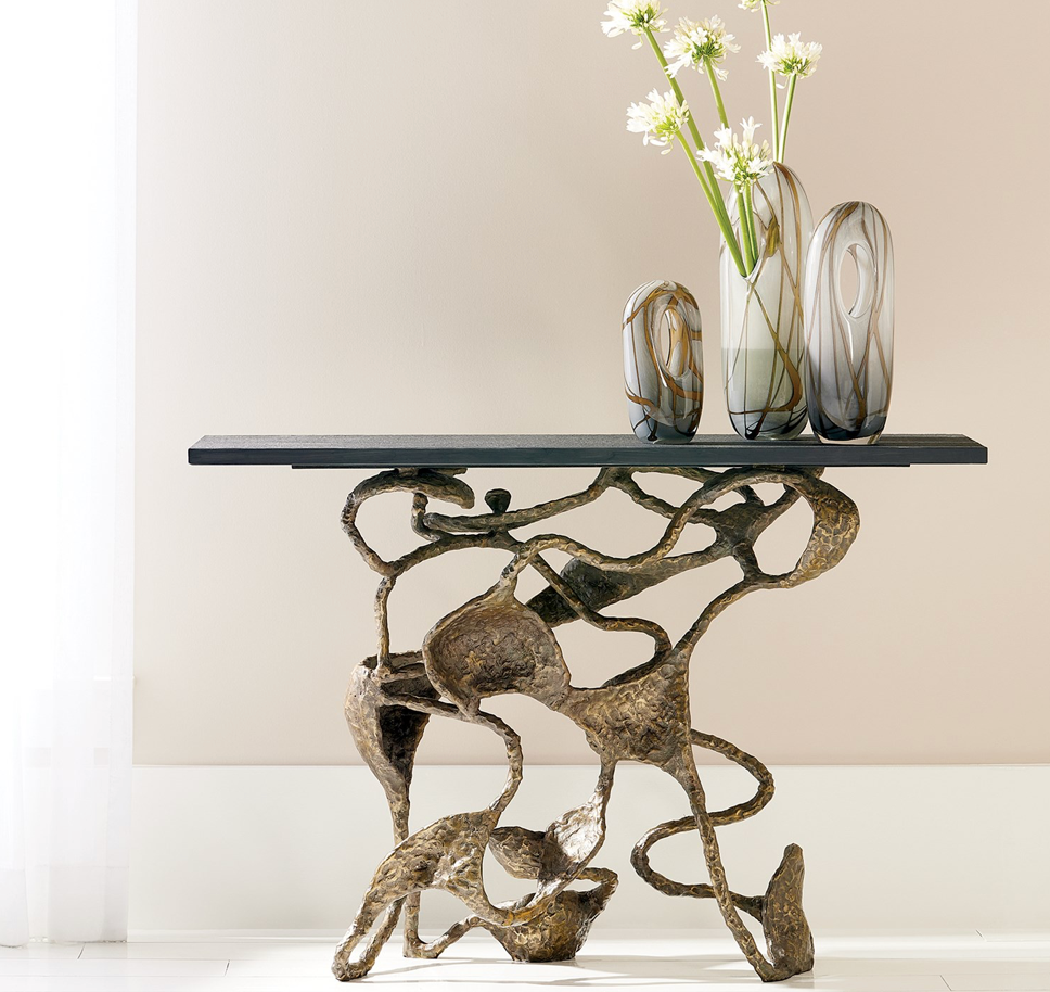 SWIRL VASE-AMBER/GREY-LG