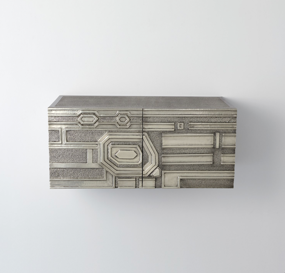 ABSTRACT BLOCK CABINET-LEFT-NICKEL