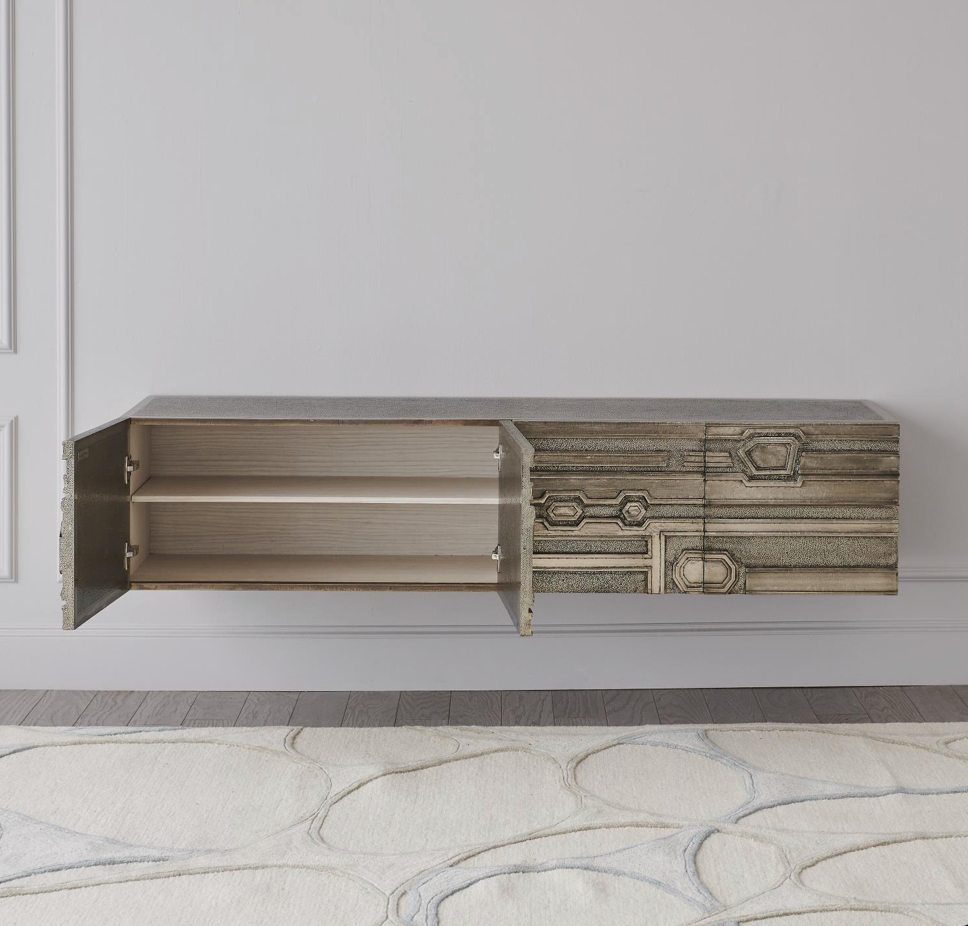 ABSTRACT BLOCK CABINET-NICKEL