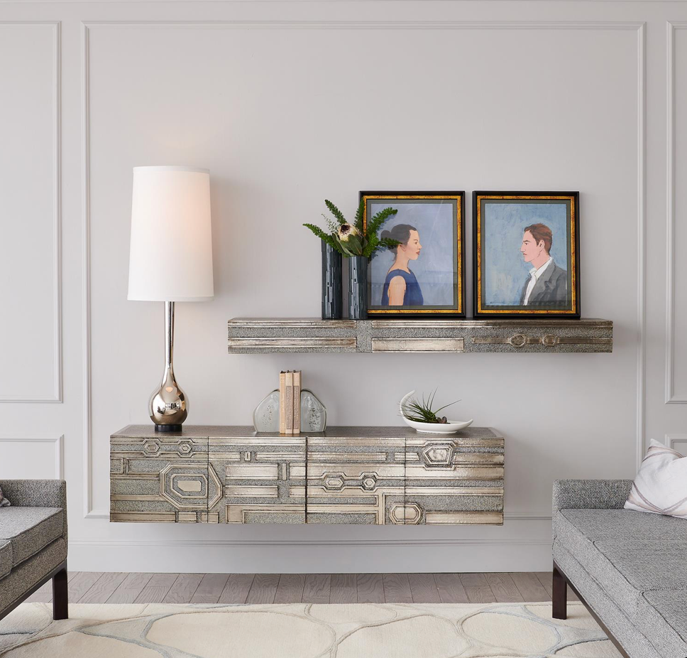 ABSTRACT BLOCK CABINET-NICKEL