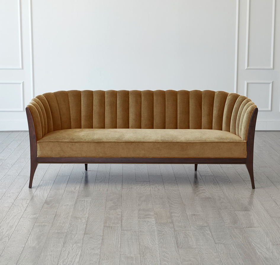 CHANNEL BACK SOFA-TOAST VELVET