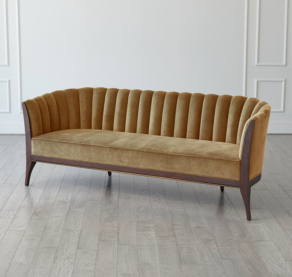 CHANNEL BACK SOFA-TOAST VELVET