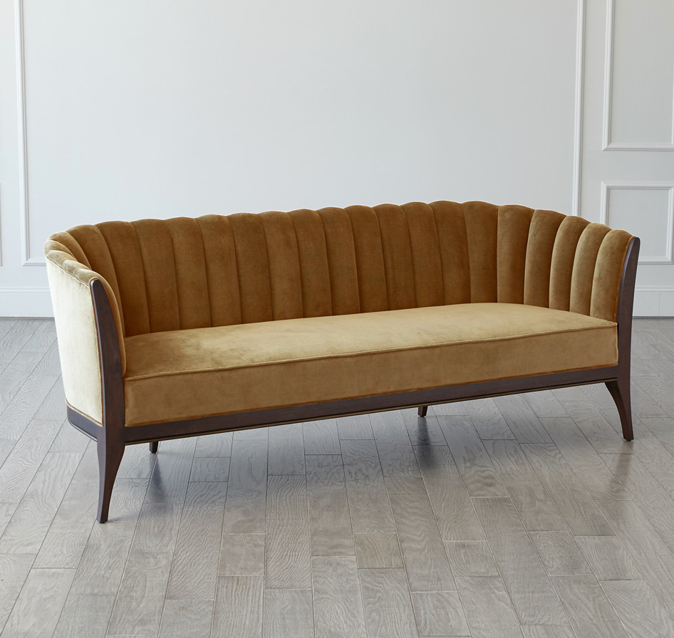 CHANNEL BACK SOFA-TOAST VELVET