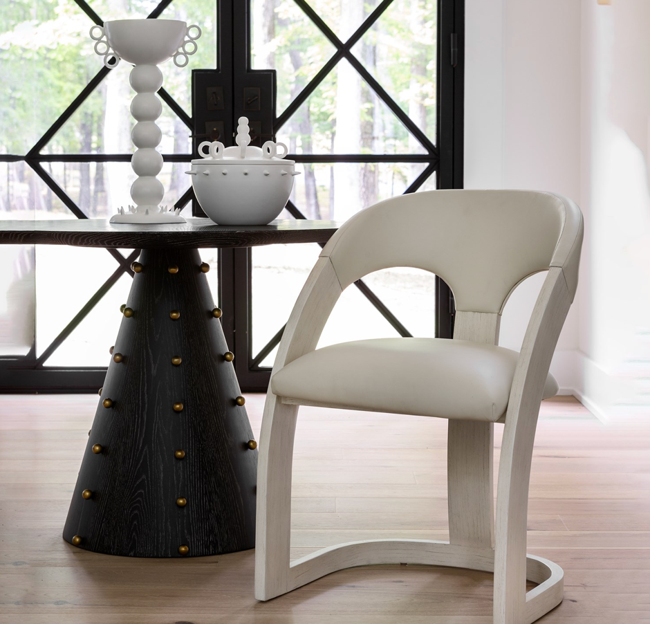 SPHERES CENTER TABLE-EBONY CERUSED OAKK
