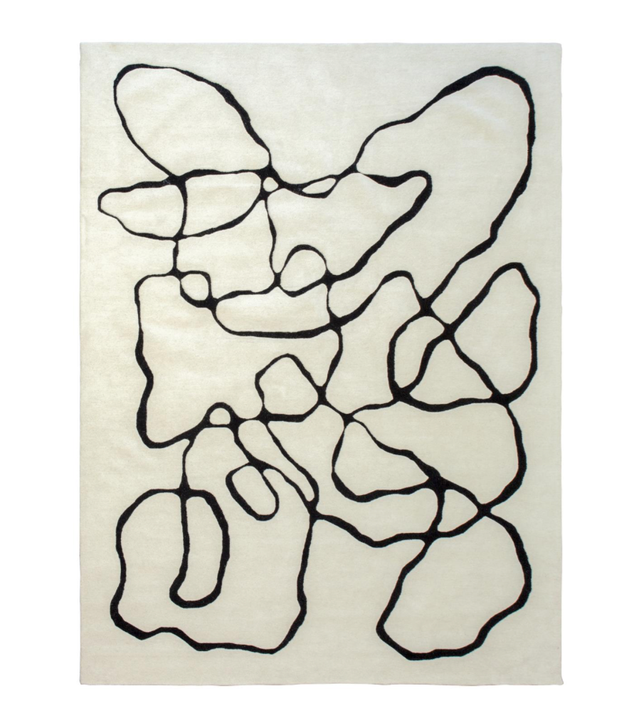 SQUIGGLE RUG-IVOTY/BLACK-9 X 12