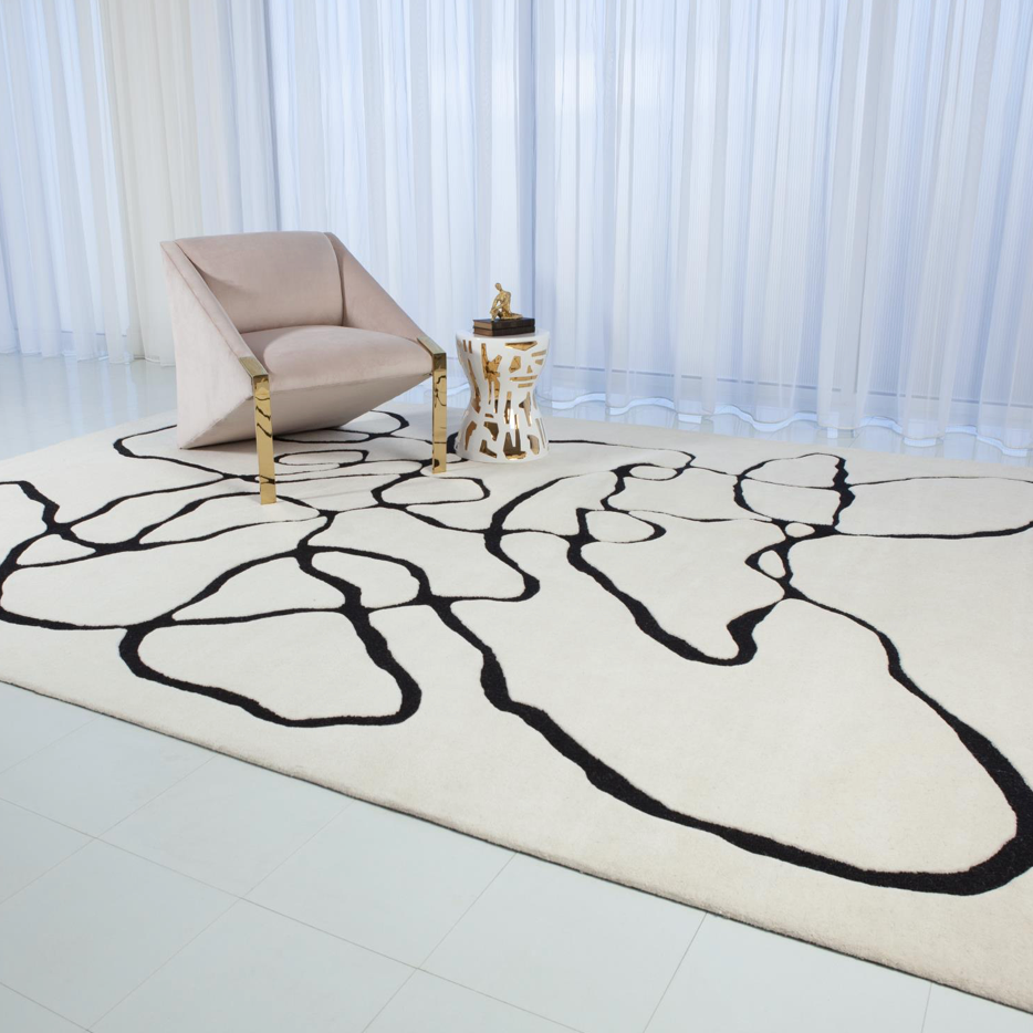 SQUIGGLE RUG-IVOTY/BLACK-9 X 12