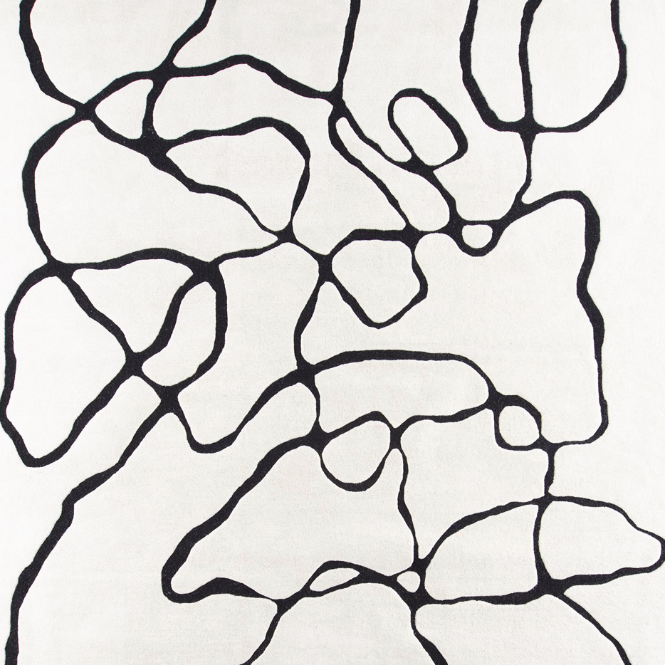 SQUIGGLE RUG-IVOTY/BLACK-9 X 12