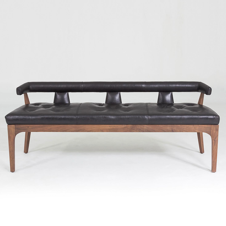 MODERNO BENCH-BLACK MARBLE LEATHER