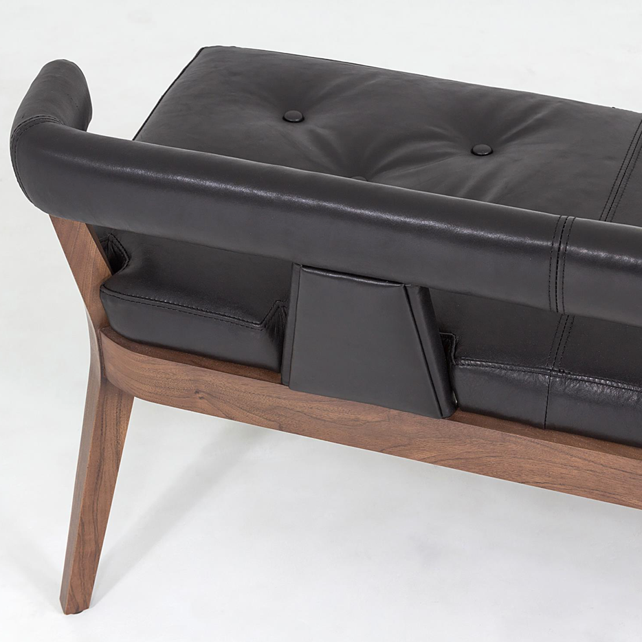 MODERNO BENCH-BLACK MARBLE LEATHER