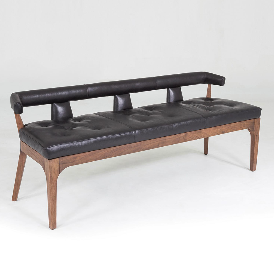 MODERNO BENCH-BLACK MARBLE LEATHER