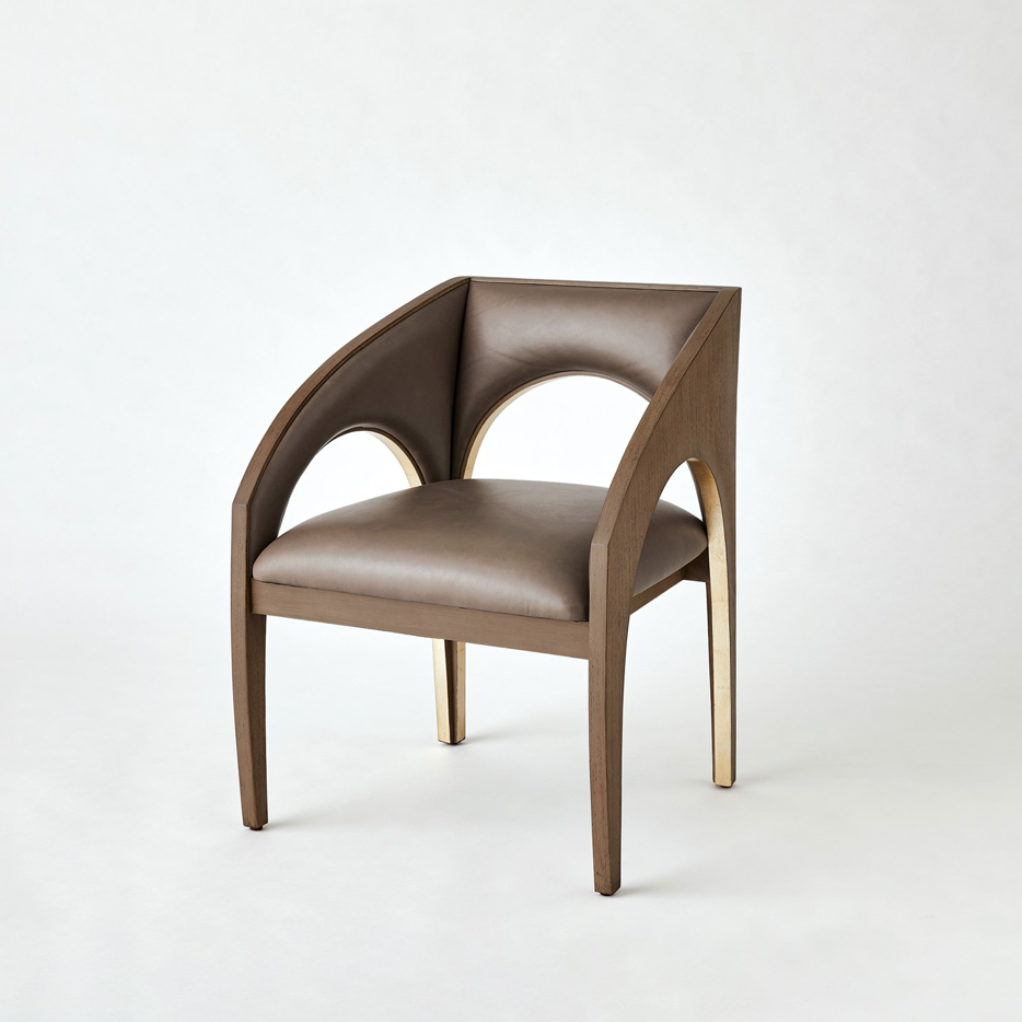 ALCOTT DINING CHAIR-GREY LEATHER