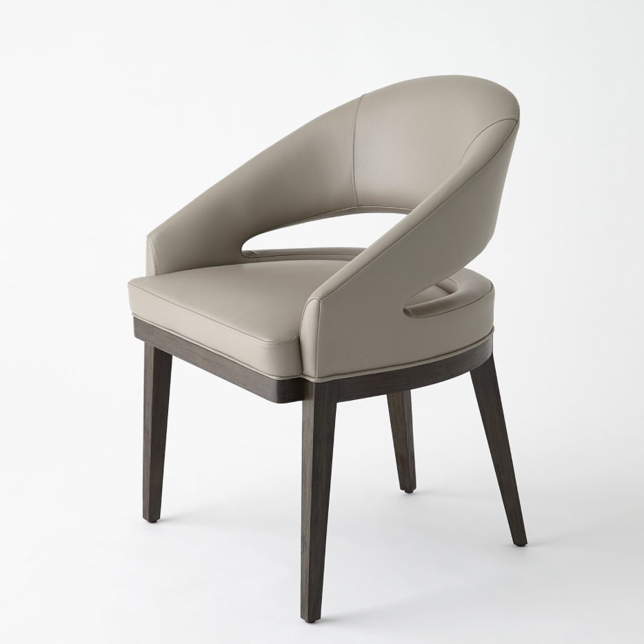 ALCOTT DINING CHAIR-GREY LEATHER