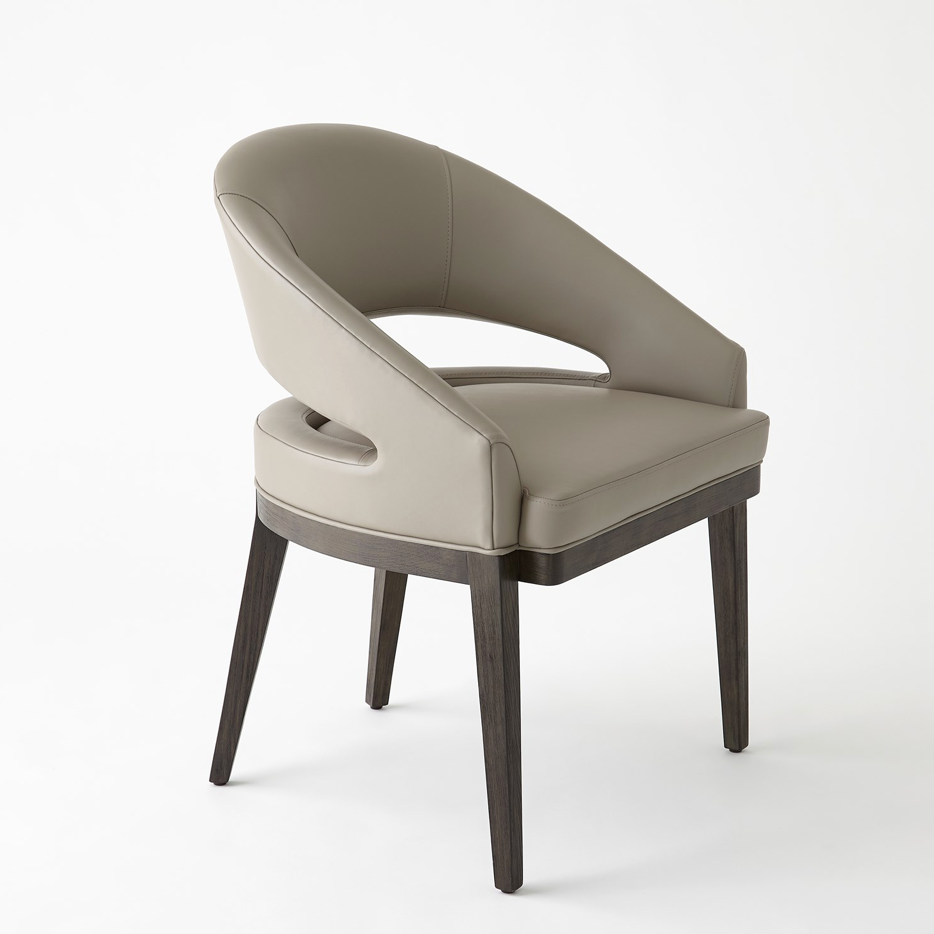 ALCOTT DINING CHAIR-GREY LEATHER