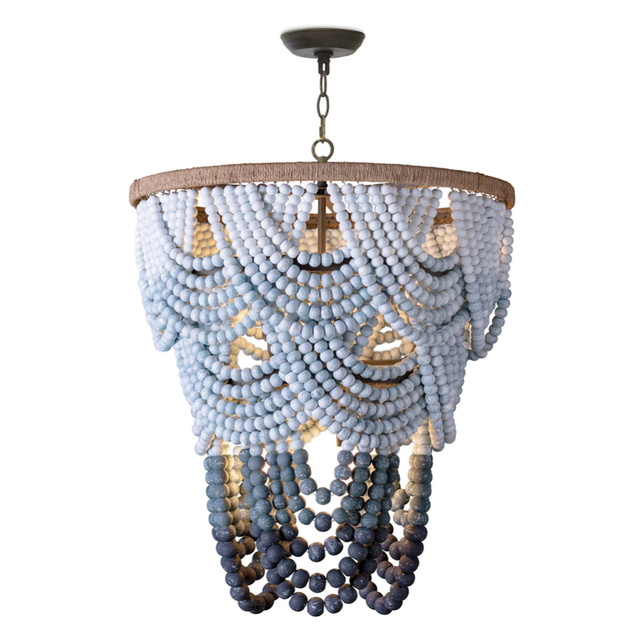 Ombre Wood Bead Chandelier
