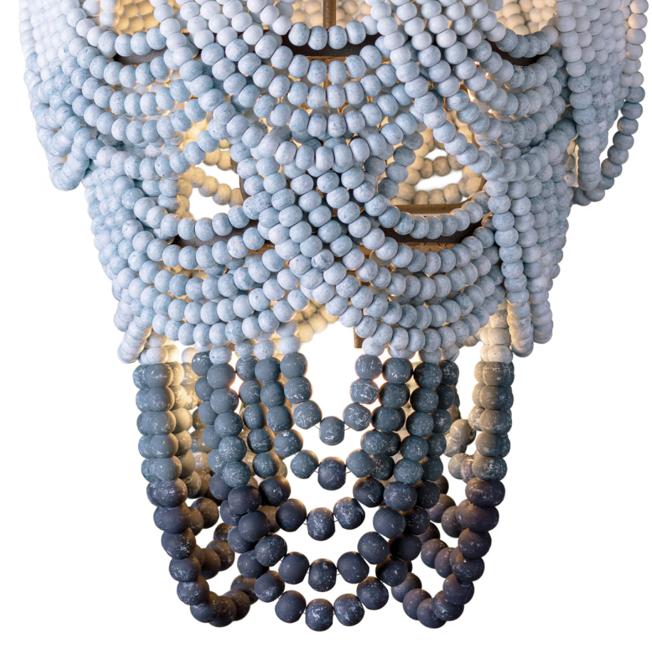 Ombre Wood Bead Chandelier