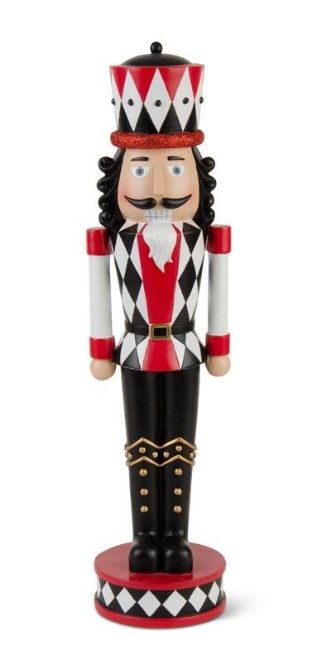 20 INCH BLACK RED & WHITE SOLDIER NUTCRACKER